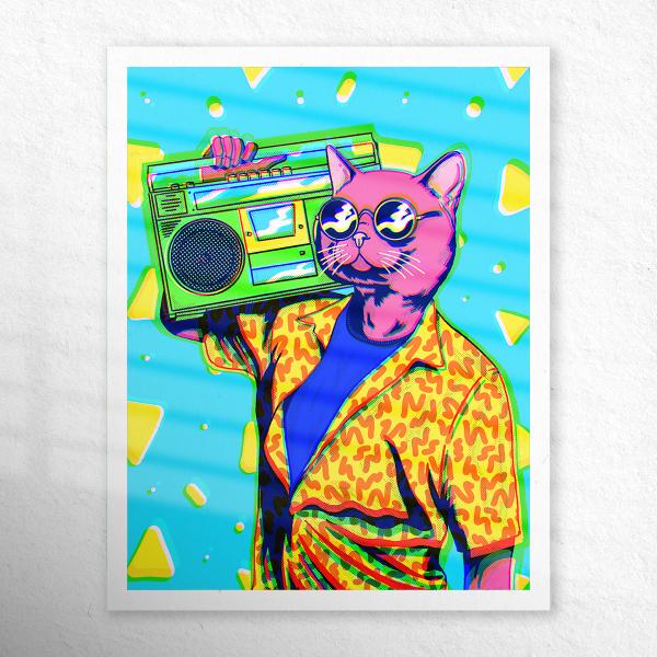 Funky Cool Cat 11x14 Print