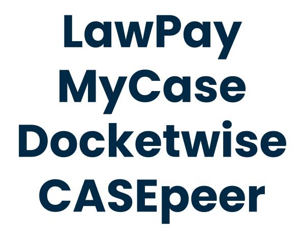 LawPay, MyCase, Docketwise, CASEpeer