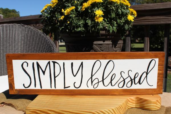 "Simply Blessed" Wood Sign