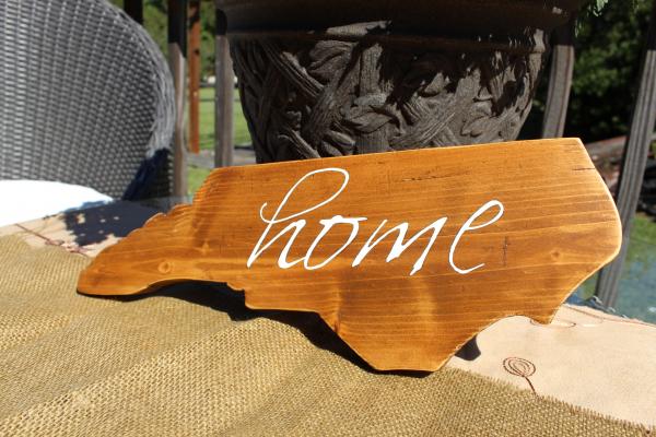 "North Carolina Home" Wood Sign