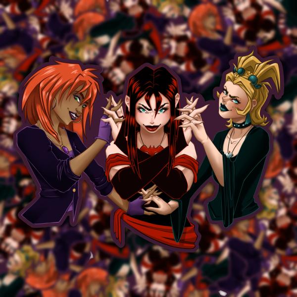 Handholding Hex Sisters Sticker