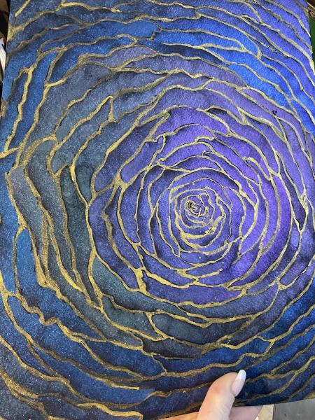 Purple, blue metallic Rose picture