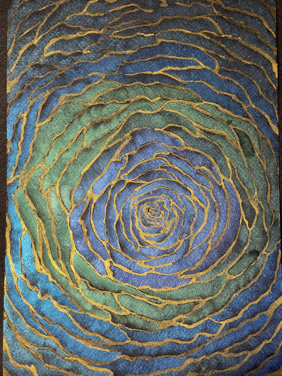 Purple, blue metallic Rose picture