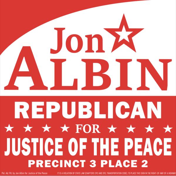 Jon Albin For Justice of the Peace