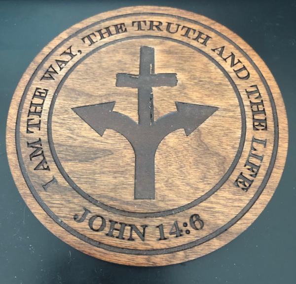 John 14:6 Wood Coaster