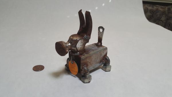 Tiny Scrap Metal Dog Sculpture,  Dog Art! Dog Sculpture -  Mans best friend- Heart Tail Miniature Dog Stock#31 picture
