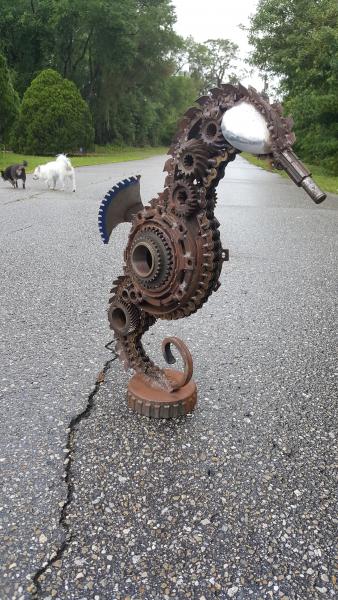Scrap Metal Seahorse Sculpture - Metal Seahorse - Hippocampus - Seahorse picture