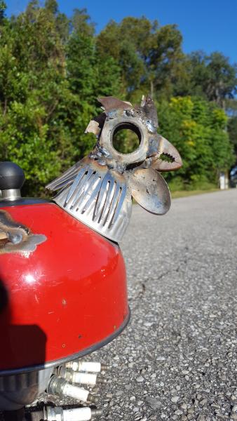 Metal Chicken Sculpture - Tea Pot picture
