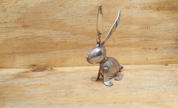 Bunny Rabbit - Spoon Bunny - Scrap Metal Bunny Sculpture - Bunny Sculpture - Rabbit Sculpture picture