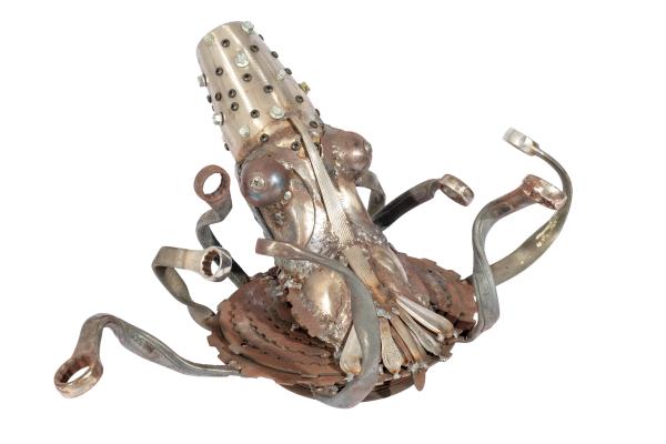 Found Metal Octopus Sculpture