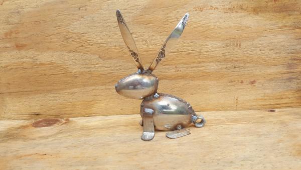 Bunny Rabbit - Spoon Bunny - Scrap Metal Bunny Sculpture - Bunny Sculpture - Rabbit Sculpture picture