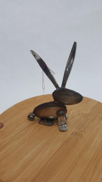 Bunny Rabbit - Spoon Bunny - Scrap Metal Bunny Sculpture - Bunny Sculpture - Rabbit Sculpture picture
