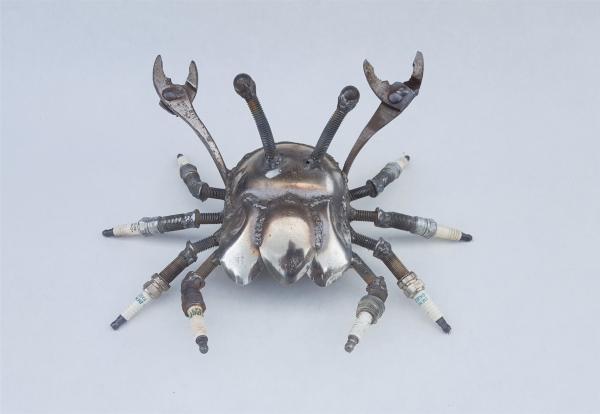 Metal Crab Sculpture Crab - Cancer - Scrap Metal Crab Active picture