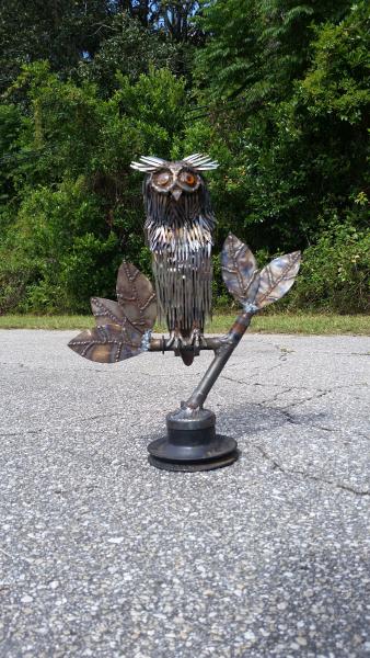 Owl Sculpture - Scrap Metal Owl - Strigiformes picture