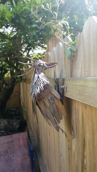 Scrap Metal  Woodpecker Sculpture - Pileated woodpecker picture