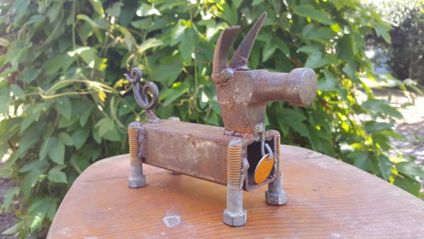 Scrap Metal Dog Sculpture,  Dog Art! Dog Sculpture - Dog statue Mans best friend Stock#54 picture