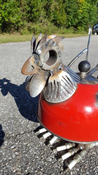 Metal Chicken Sculpture - Tea Pot picture
