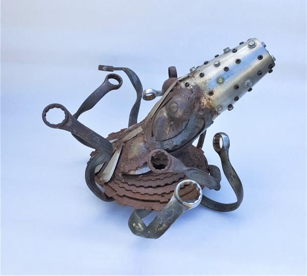 Found Metal Octopus Sculpture picture