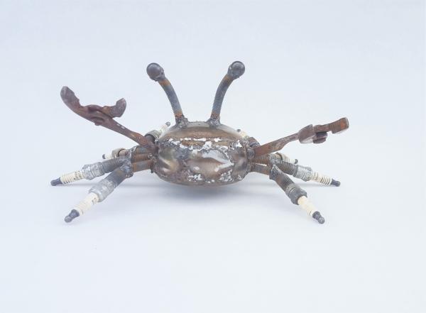 Metal Crab Sculpture Crab - Cancer - Scrap Metal Crab Active picture