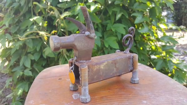 Scrap Metal Dog Sculpture,  Dog Art! Dog Sculpture - Dog statue Mans best friend Stock#54 picture