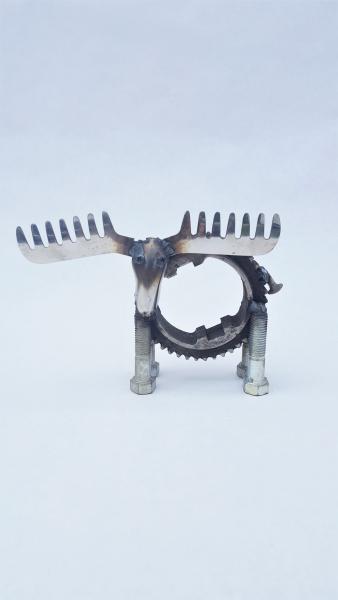Scrap Metal Moose Sculpture