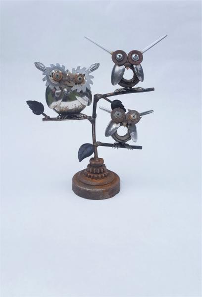 Branch Owl - Scrap Metal Owl Sculpture Spoon Owl Silverware Art picture