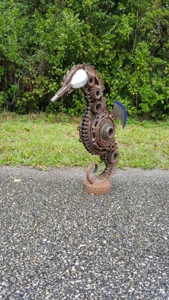 Scrap Metal Seahorse Sculpture - Metal Seahorse - Hippocampus - Seahorse picture