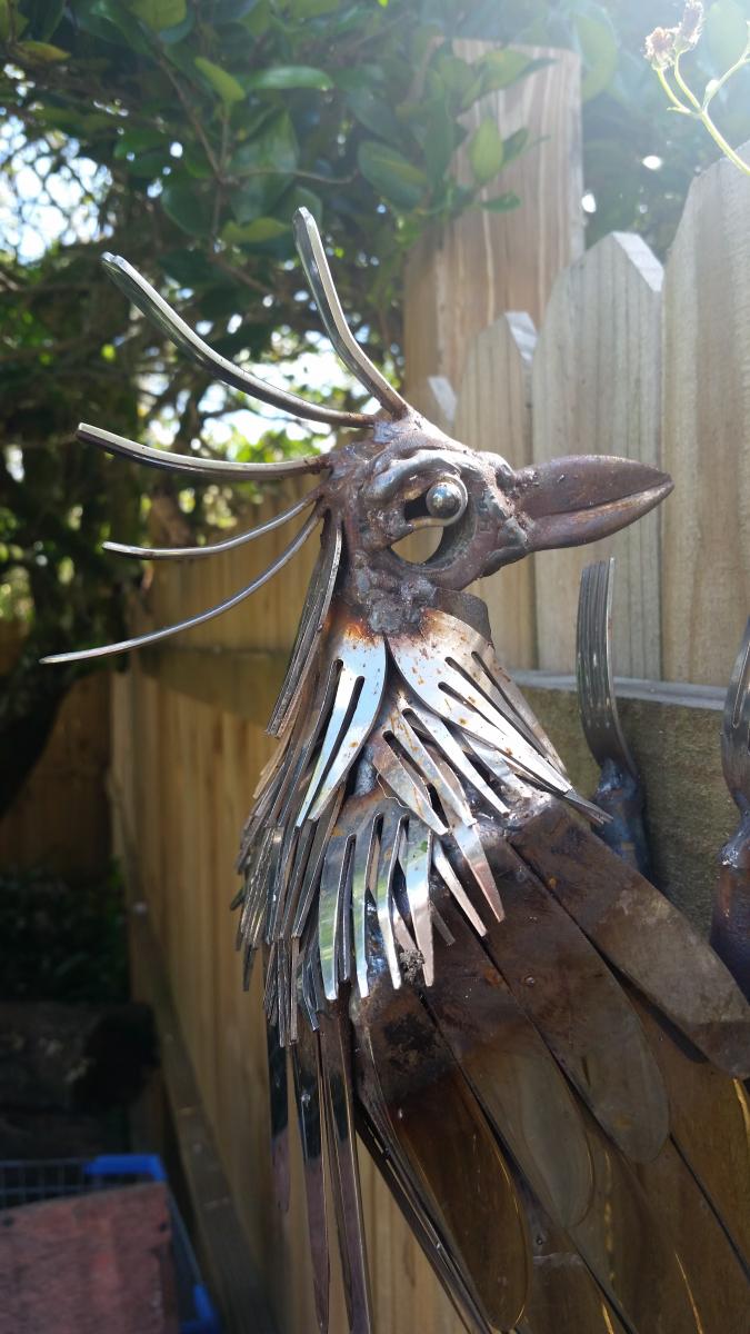 Scrap Metal  Woodpecker Sculpture - Pileated woodpecker picture