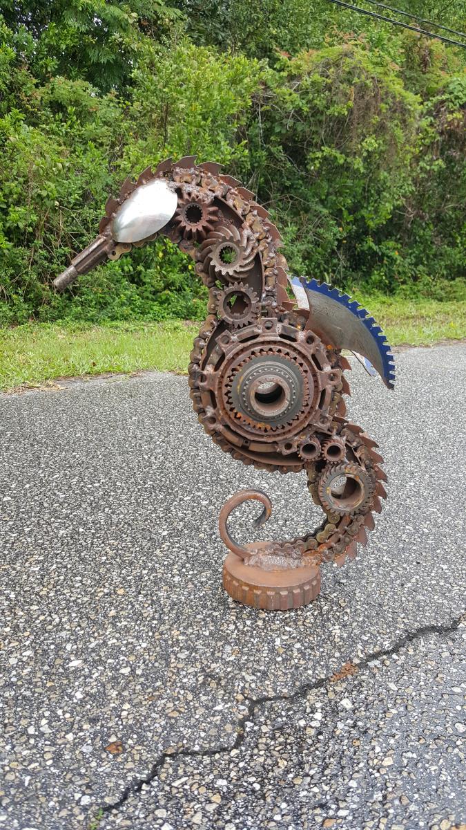 Scrap Metal Seahorse Sculpture - Metal Seahorse - Hippocampus - Seahorse picture