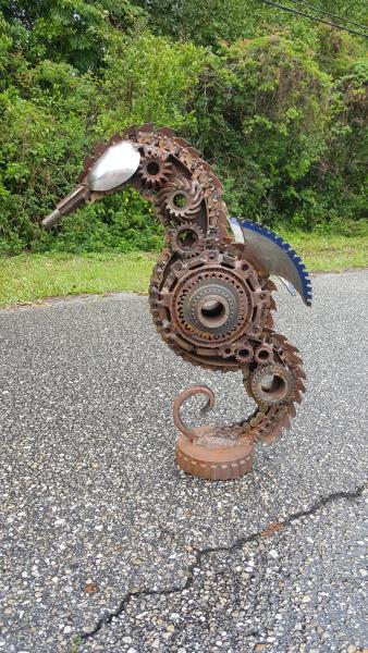 Scrap Metal Seahorse Sculpture - Metal Seahorse - Hippocampus - Seahorse picture