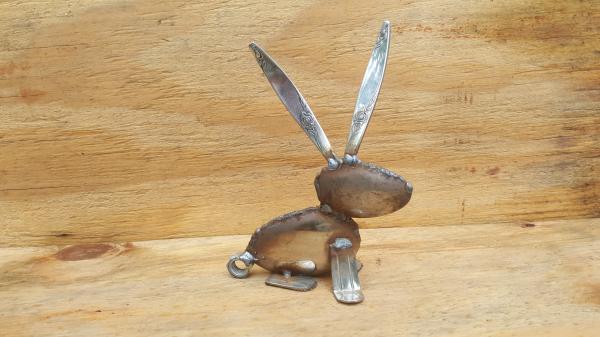 Bunny Rabbit - Spoon Bunny - Scrap Metal Bunny Sculpture - Bunny Sculpture - Rabbit Sculpture picture