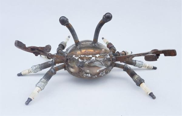 Metal Crab Sculpture Crab - Cancer - Scrap Metal Crab Active picture