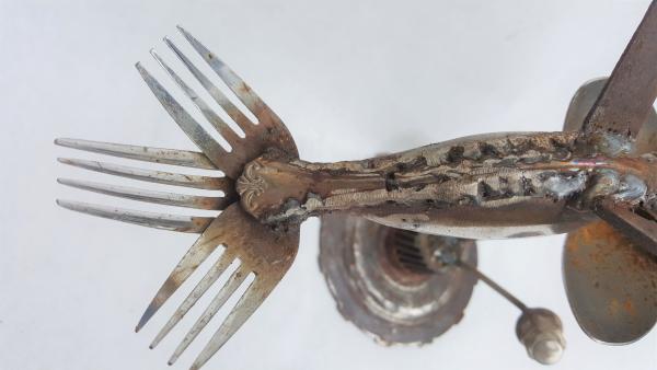 Scrap Metal Hummingbird Sculpture - Spoon Bird picture