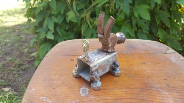 Tiny Scrap Metal Dog Sculpture,  Dog Art! Dog Sculpture -  Mans best friend- Heart Tail Miniature Dog Stock#31 picture