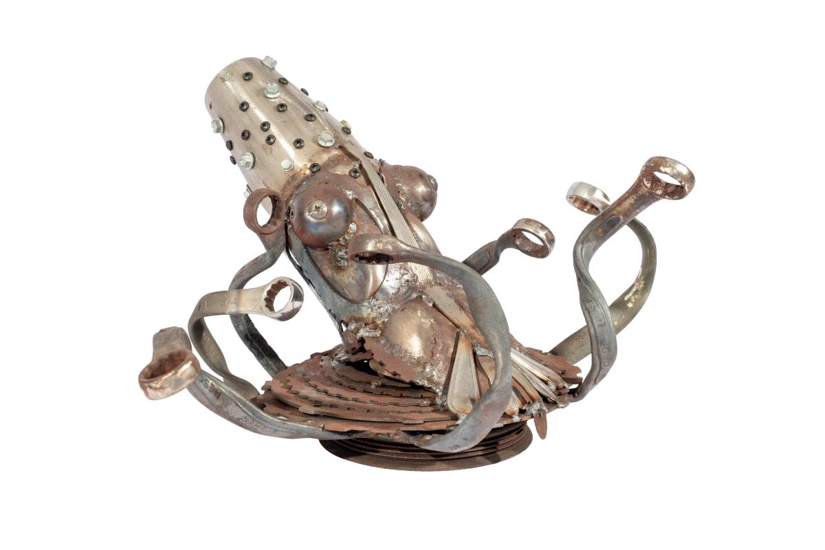 Found Metal Octopus Sculpture picture