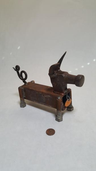 Scrap Metal Dog Sculpture,  Dog Art! Dog Sculpture - Dog statue Mans best friend Stock#54 picture