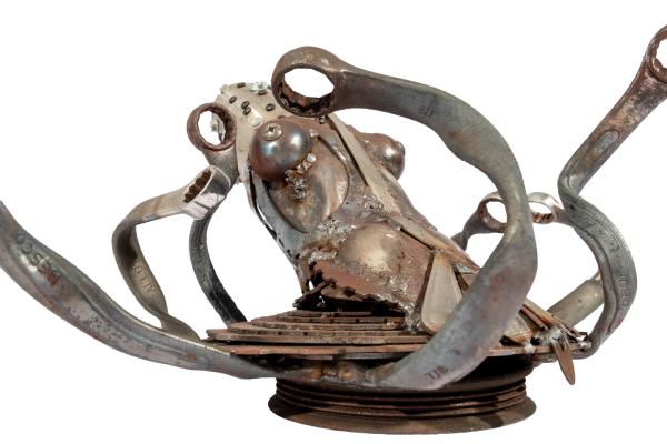 Found Metal Octopus Sculpture picture