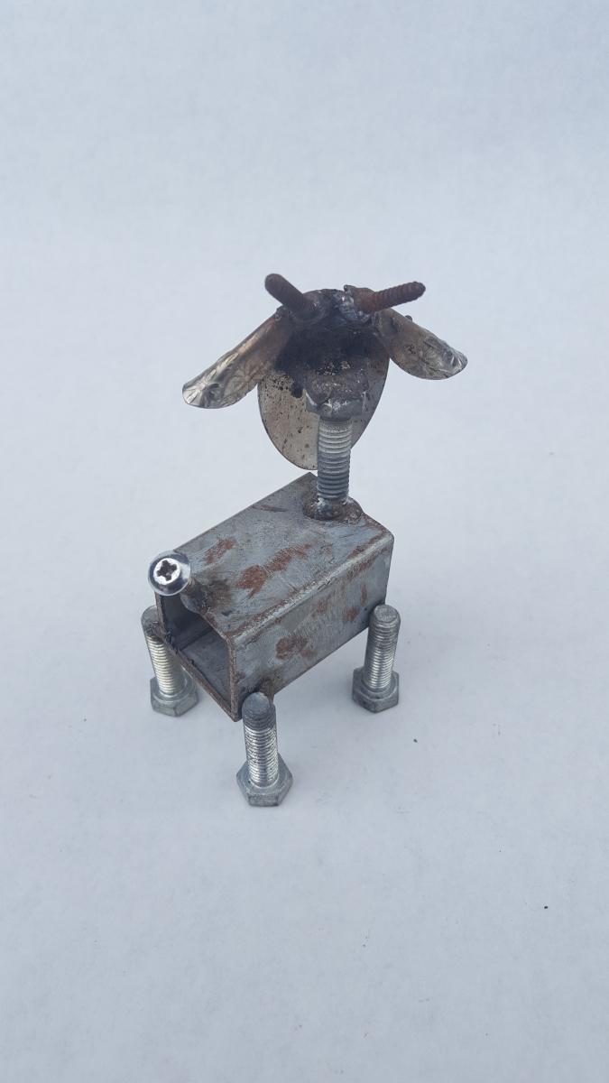 Baby Goat -  Scrap Metal goat Sculpture   Ram- Goat - Sheep picture