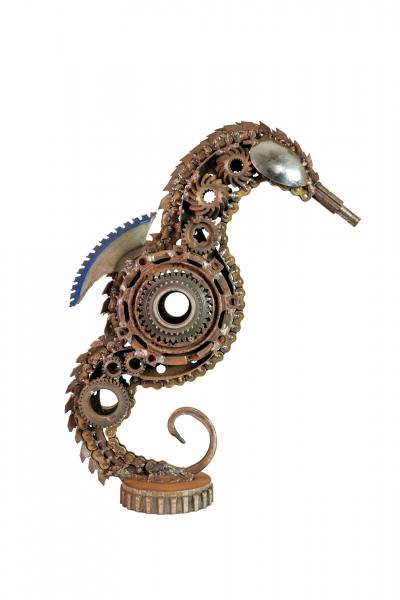 Scrap Metal Seahorse Sculpture - Metal Seahorse - Hippocampus - Seahorse picture