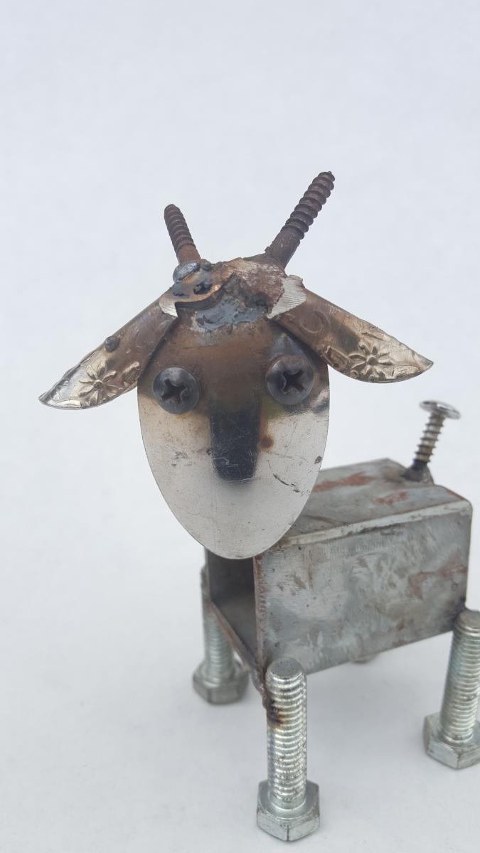 Baby Goat -  Scrap Metal goat Sculpture   Ram- Goat - Sheep picture