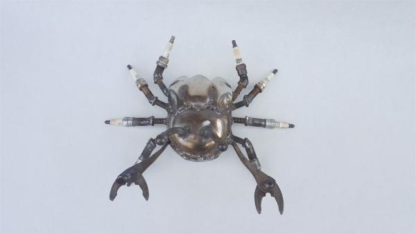 Metal Crab Sculpture Crab - Cancer - Scrap Metal Crab Active picture