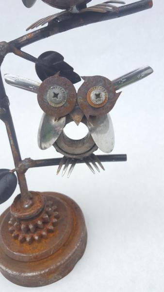 Branch Owl - Scrap Metal Owl Sculpture Spoon Owl Silverware Art picture