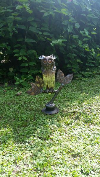 Owl Sculpture - Scrap Metal Owl - Strigiformes picture