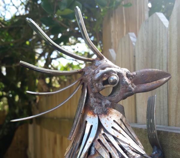 Scrap Metal  Woodpecker Sculpture - Pileated woodpecker picture