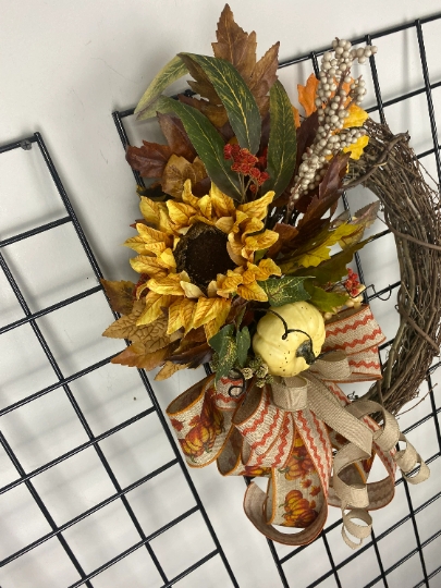 Pumpkins and flowers picture