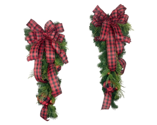 Buffalo Plaid Swags (sold as a pair)