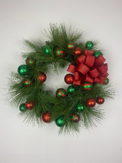 Red & Green Pine Wreath picture