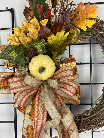 Pumpkins and flowers picture