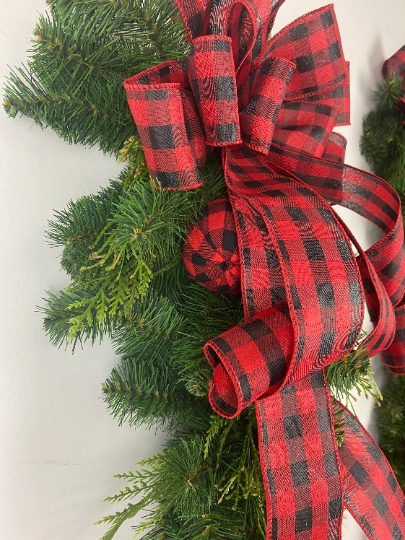 Buffalo Plaid Swags (sold as a pair) picture
