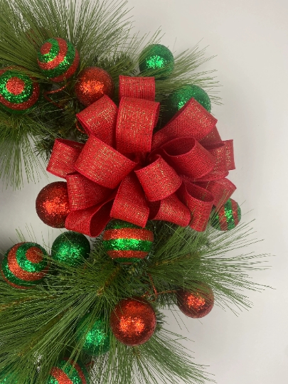 Red & Green Pine Wreath picture